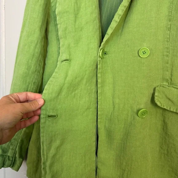 Sundance Oaklee Linen Blazer in Green Tea Size Button Front XL - Picture 11 of 16